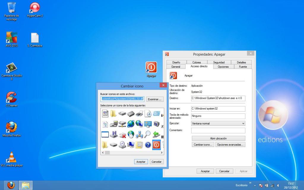 Apagar Windows 8 desde un acceso directo