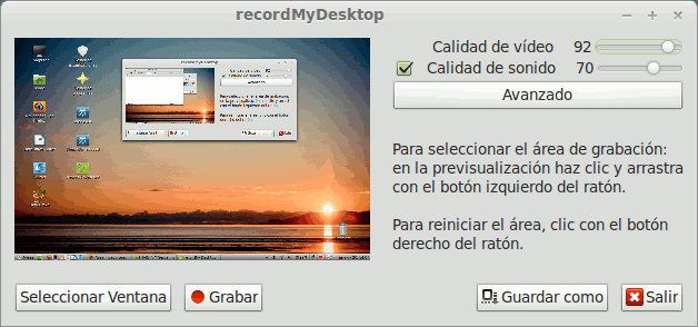 tutorial recordmydesktop en Linux
