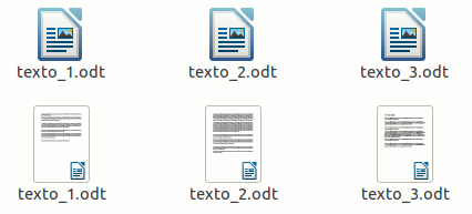 Miniaturas de archivos LibreOffice en Ubuntu