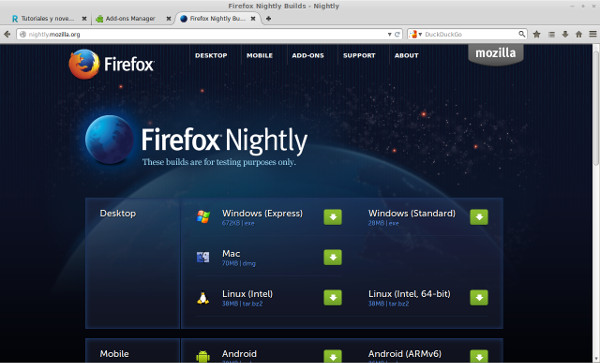 Firefox Nightly en Ubuntu width= height=