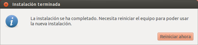 Instalación de Ubuntu terminada