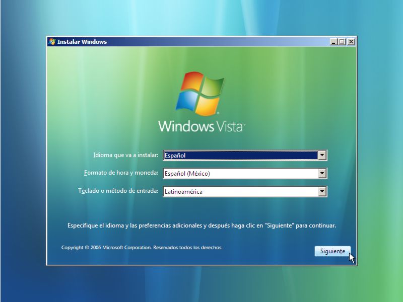 Instalar Windows Vista Paso 1 width= height=