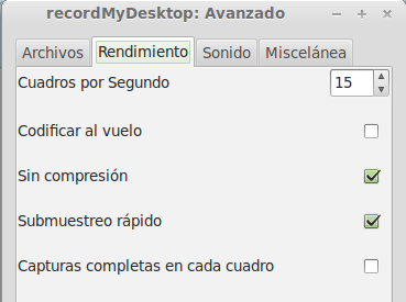 configurar sonido recordmydesktop
