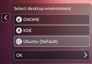 Selector de entorno Ubuntu
