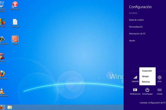 Apagar Windows 8 de cuatro formas distintas