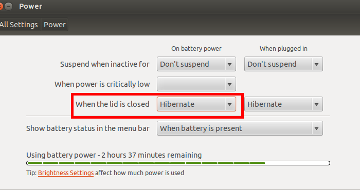 Activar la hibernación en Ubuntu 13.04
