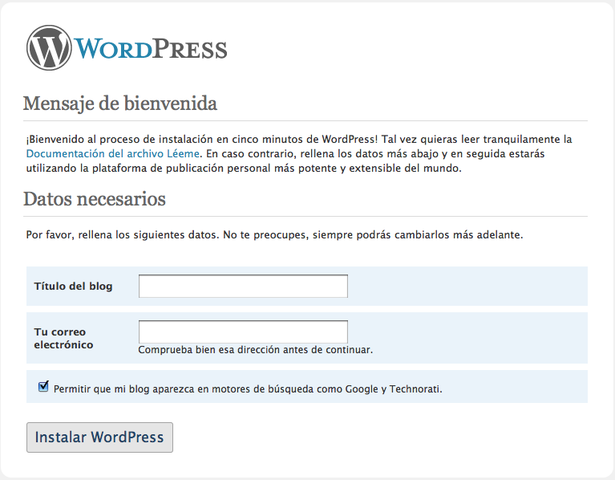 Bienvenida WordPress