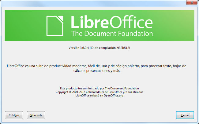 LibreOffice ha sido actualizado a la versión 3.6.0