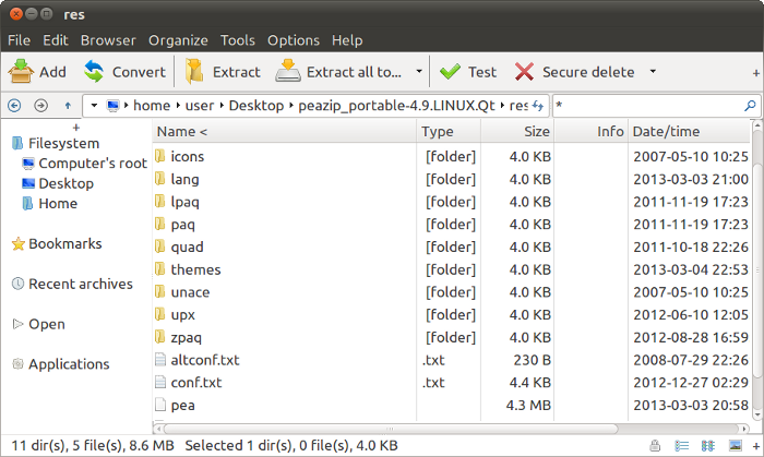 Instalar y manejar PEAZIP (compresor y descompresor de archivos) en Linux