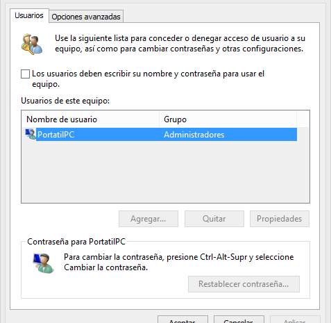Iniciar sesión automáticamente en Windows 8