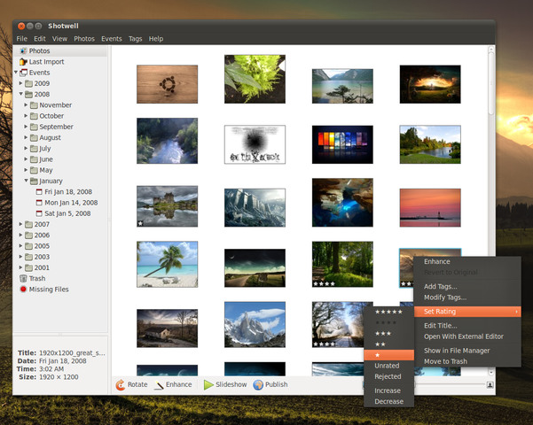 Gestión de fotografías en Linux con Shotwell