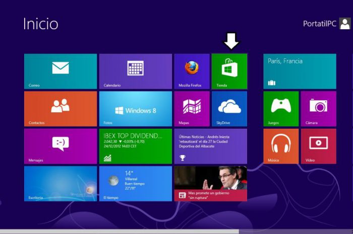 Instalar aplicaciones en Windows 8 desde la tienda