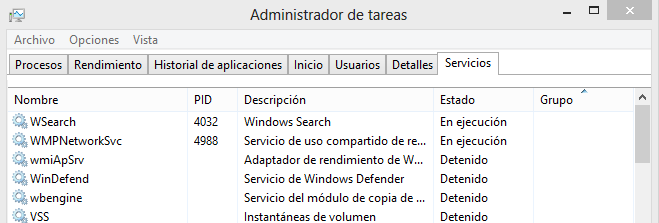 Administrador de tareas Windows 8 servicios width= height=