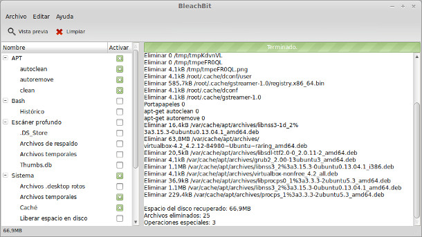 Limpiador Bleachbit Ubuntu width= height=