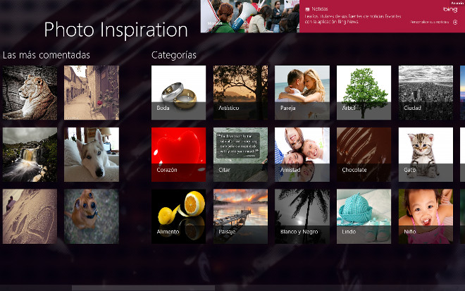 Descarga las mejores fotos con Photo inspiration en Windows 8
