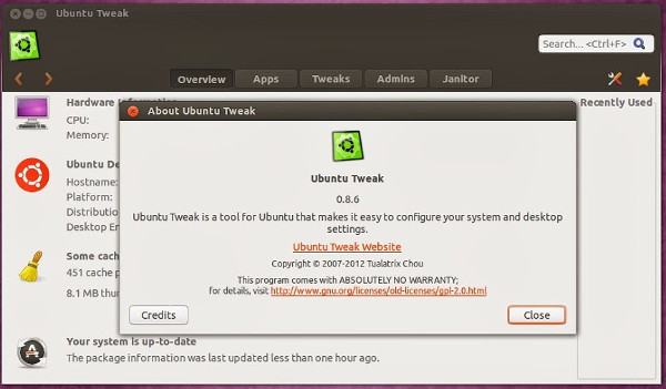 Personalizar Ubuntu 13.10 con Ubuntu Tweak 0.8.6