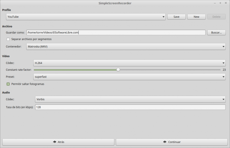 Captura la pantalla en Linux fácilmente con SimpleScreenRecorder ...