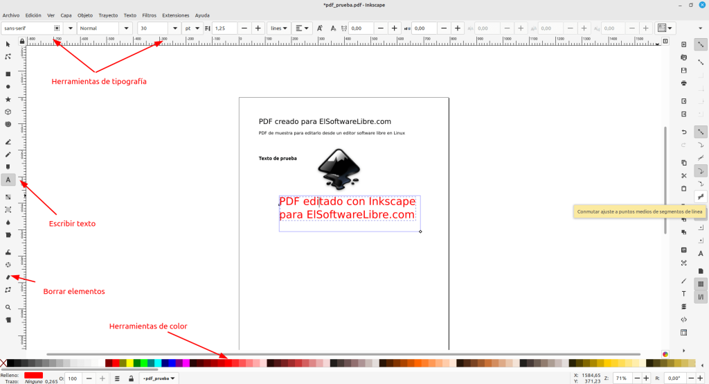 Editar PDF con Inkscape