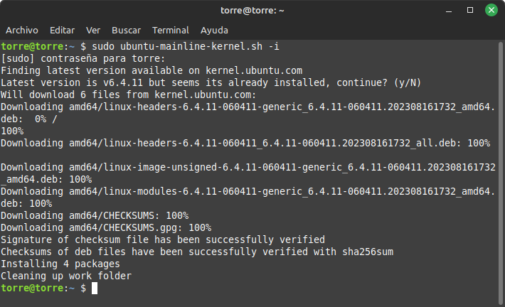 Actualizar kernel Ubuntu Mainline