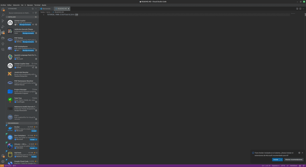 Visual Studio Code en linux