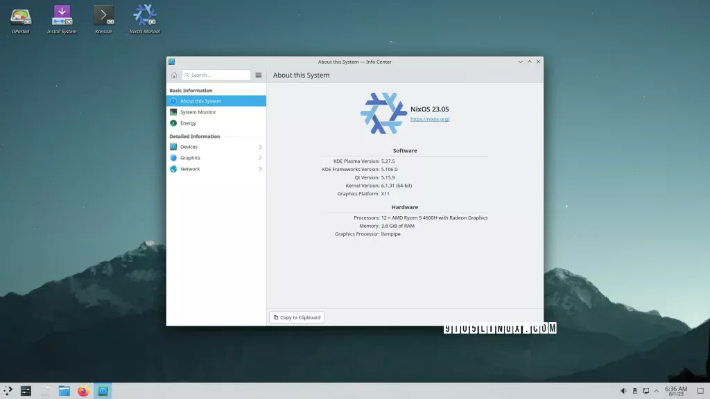 NixOs instalado con Gnome