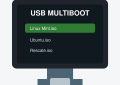 Menú de un USB multiboot con varias imágenes ISO