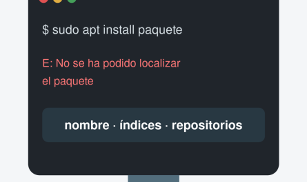Terminal con el error No se ha podido localizar el paquete