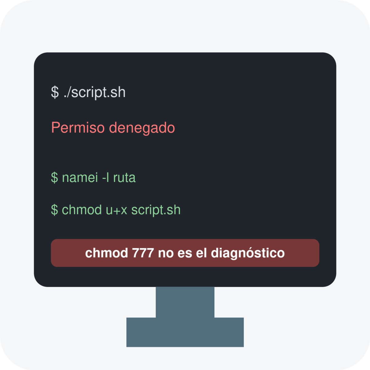 Terminal con Permiso denegado y una alternativa a chmod 777