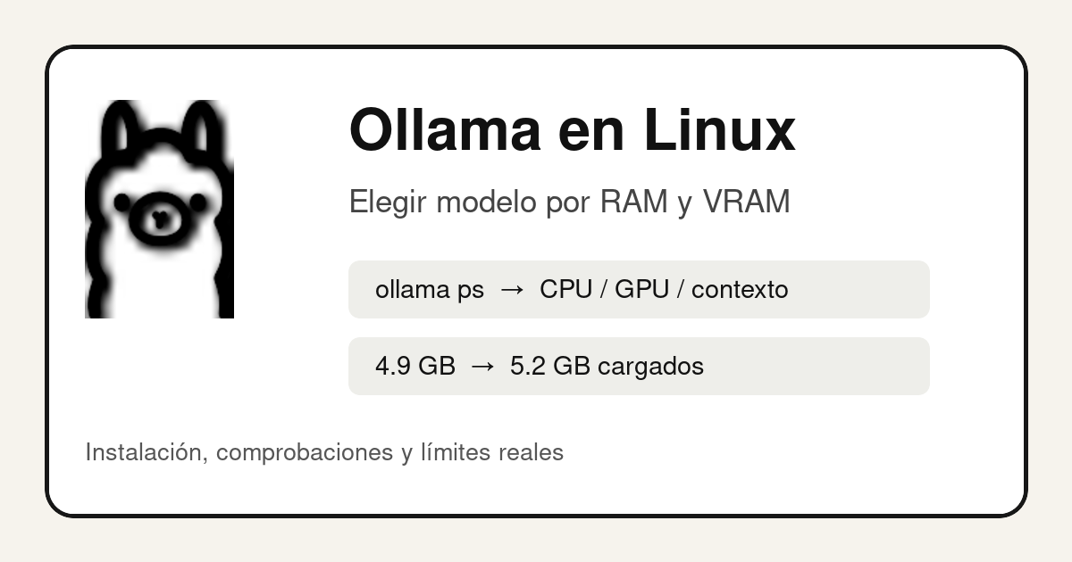 Ollama en Linux y elección de modelo por RAM y VRAM