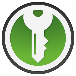 Logotipo de KeePassXC con una llave blanca sobre un círculo verde