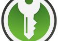 Logotipo de KeePassXC con una llave blanca sobre un círculo verde