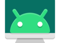 Logo oficial de scrcpy con Android en una pantalla